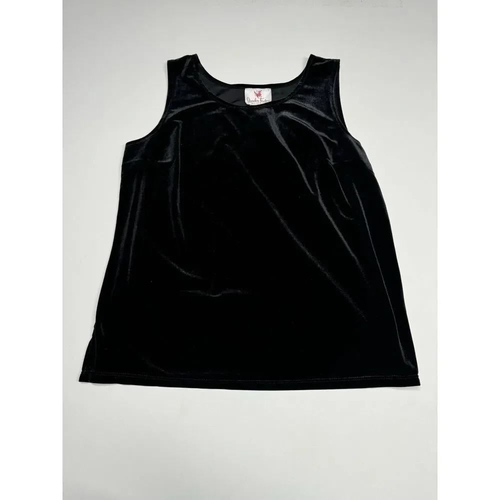 Quacker Factory Jacket Top Set Womens L Black‎ Velvet Sequins Evening Formal New